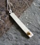 Sterling Silver and 18Ct Yellow Gold Bar Pendant and Chain - Hallmarked - Image 7