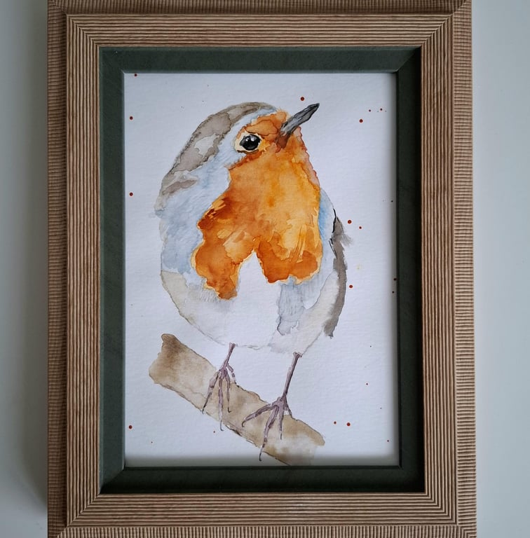 Original Robin Painting, Watercolour Artwork