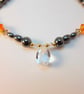 Faceted Quartz Pear, Hematite And Swarovski Crystal Necklace - Handmade In Devon - Image 5