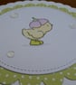 Round Easter Card - Chick with Petal Hat - Image 7