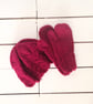 Beautiful Bundle Dark Magenta Aran Hand Knitted Hat and Mittens - Free Post - Image 1