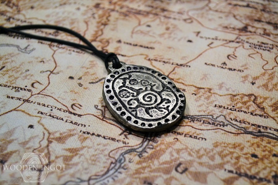 House of Telvanni pewter and leather pendant