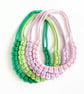 Statement rope jewelry, Grey & Yellow knotted cotton jewellery, Festive Jewelry - Image 2