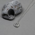 Silver hagstone pendant - molten silver - nugget 