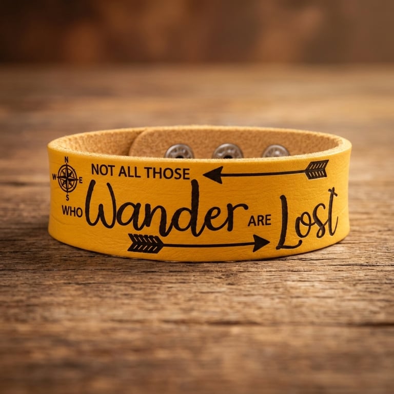 Not all Those Who Wander are Lost Bracelet, Adjustable Length, Choice of Colours