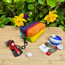 Rainbow - Repurposed Chunky Keyring Pouch - inflatable toy