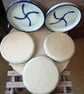 Lovely blue edge shallow ceramic plate bowls - Image 3
