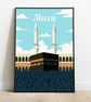 Mecca travel print, Mecca retro city print, Saudi Arabia travel poster, gift - Image 2