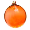 Hand Blown Glass Bauble, Christmas Ornament, Apricot.