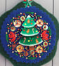 Hand Embroidered Gingerbread Tree Decoration  - Image 2