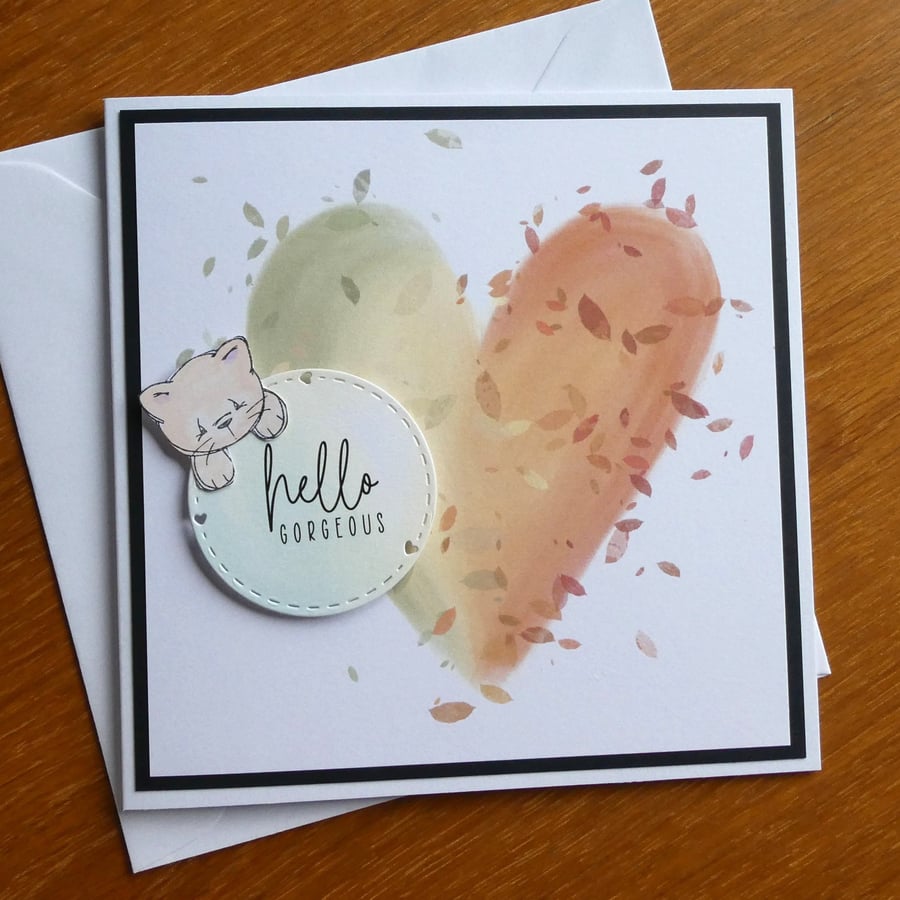 Cat Card - Birthday, Anniversary, Valentines Day, Just Because