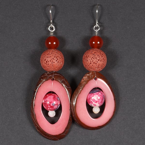 Pink Seeds Earrings.
