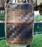 Taupe corduroy and brown wool bag - Image 1