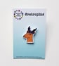 Retropins - Deer with flower crown shrink plastic pin - Image 1