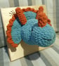 Crocheted triceratops trophy head - faux taxidermy