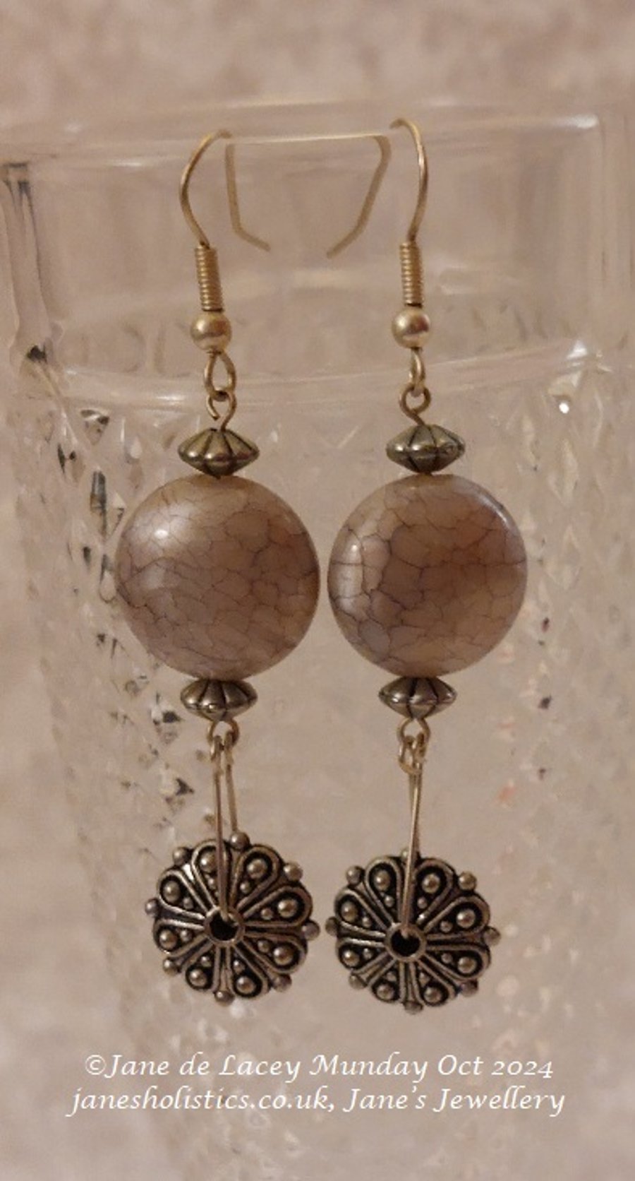 Silver Grey Long Drop Earrings