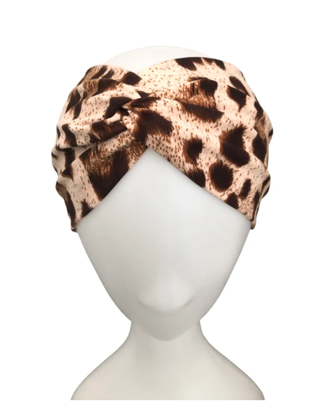 Leopard Twist Headband, Turban Headband for Women, Brown Comfy Hair Band