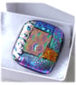 Patchwork Dichroic Fused Glass Brooch 083 Handmade  - Image 6