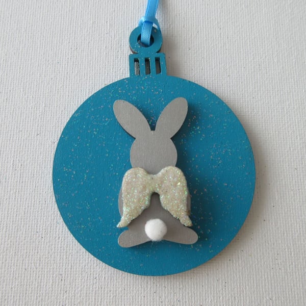 Hanging Decoration Christmas Tree Bauble Bunny Rabbit Memorial Angel Wings