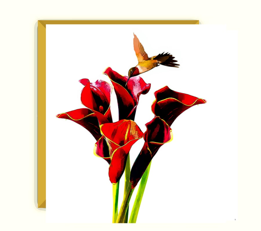 Ruby Sensation Flower Greeting Card