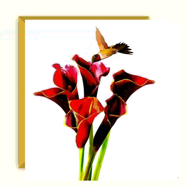 Ruby Sensation Flower Greeting Card