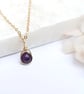 AMETHYST Necklace 14K Gold Filled Minimalist Dainty Pendant February Birthstone - Image 1