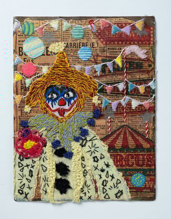 The Laugh That Lingers - Dark Circus Art Print, Gothic Clown, Surreal Art