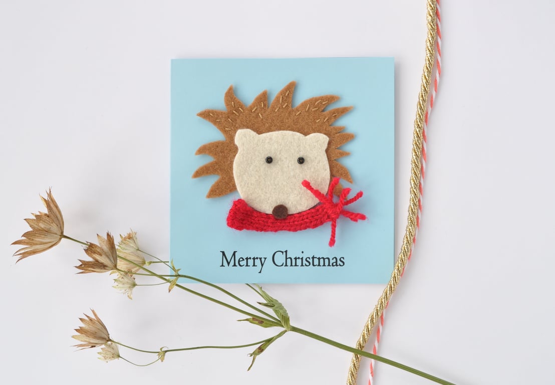 Hedgehog Christmas card