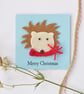 Hedgehog Christmas card - Image 1