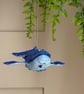 Spun Cotton Blue Whale Art Doll - Image 2