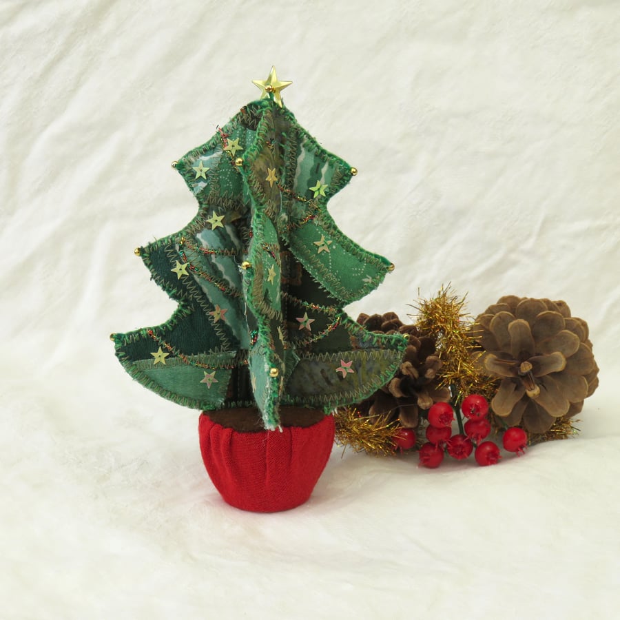 Miniature Patchwork Christmas Tree