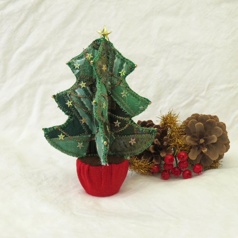 Miniature Patchwork Christmas Tree