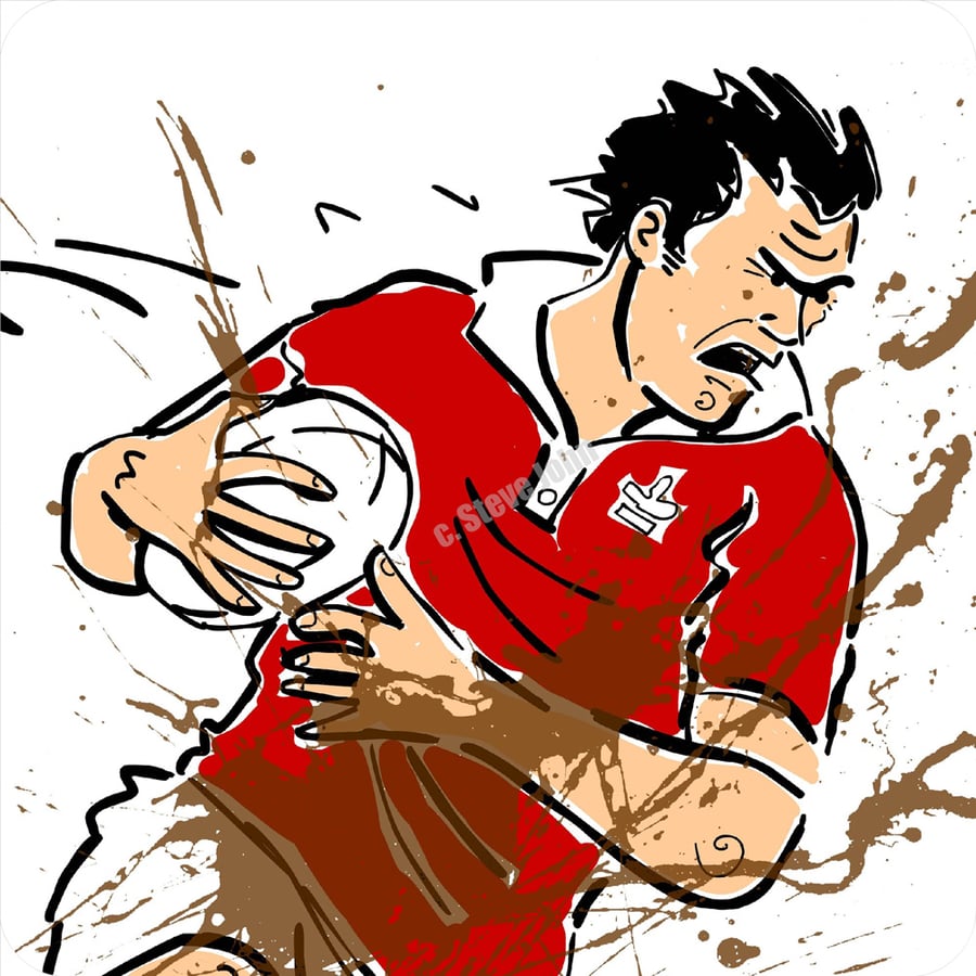 Rugby player coaster