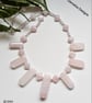 Designer Natural Untreated Rose Quartz Designer Necklace. - Image 6