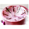 Fused Glass Bowl Round 12cm Pink Dichroic 038