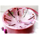 Fused Glass Bowl Round 12cm Pink Dichroic 038