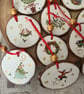 12 Days of Xmas woodslice tree decorations. - Image 3