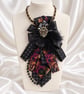 Dark Romance Upcycled Necktie Statement Necklace