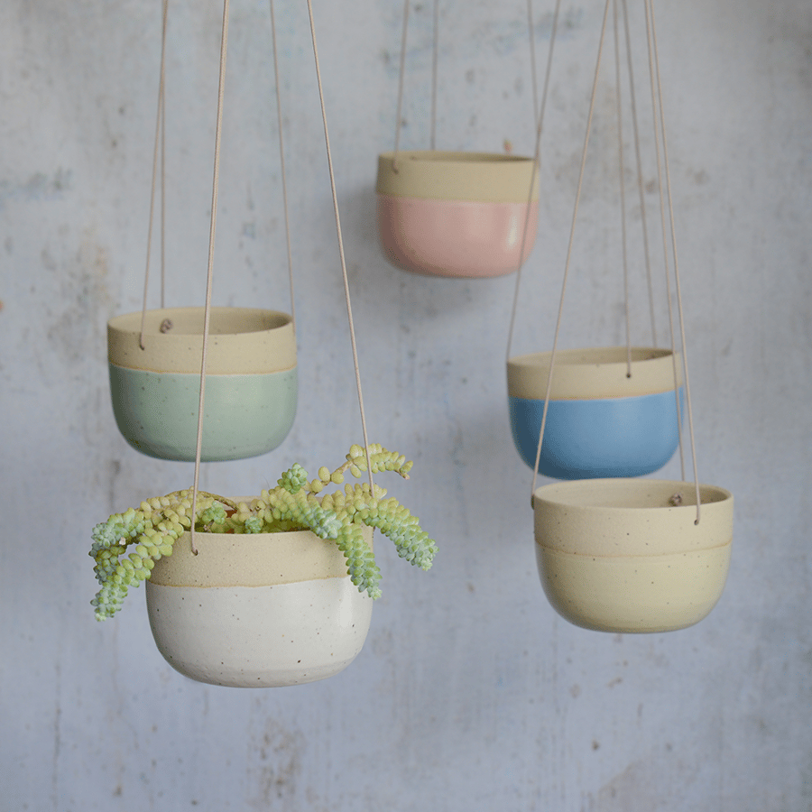 Ceramic Hanging Planter in 5 Pastel Colours