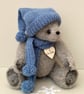 Artist teddy bear, adult collectable one of a kind bear, alpaca bear