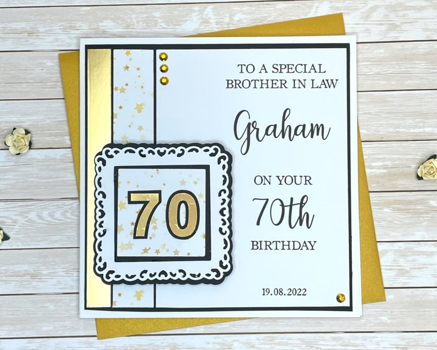 Birthday Card Personalised Gold Age Dad Brother Son Uncle In-Law Husband