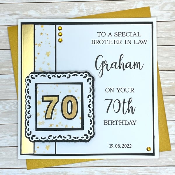 Birthday Card Personalised Gold Age Dad Brother Son Uncle In-Law Husband
