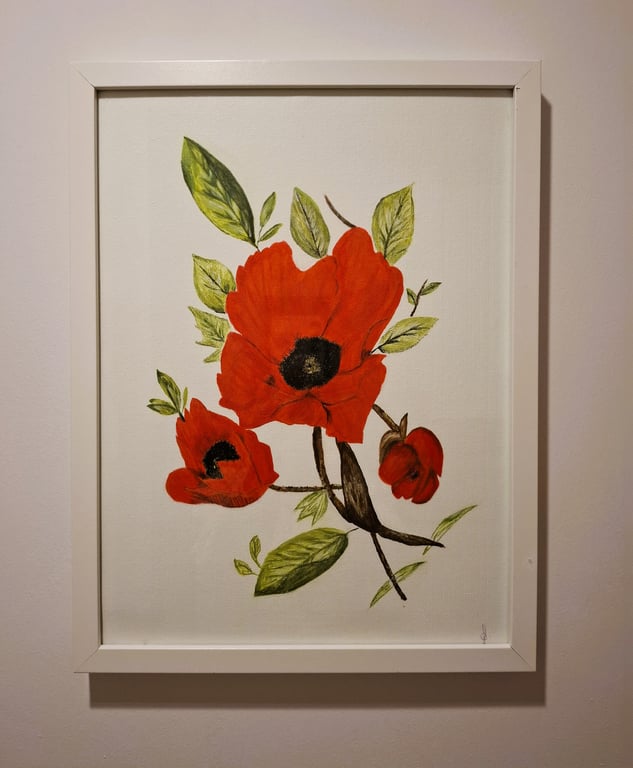 Original Acrylic Painting - Floral Paintings - "poppies"
