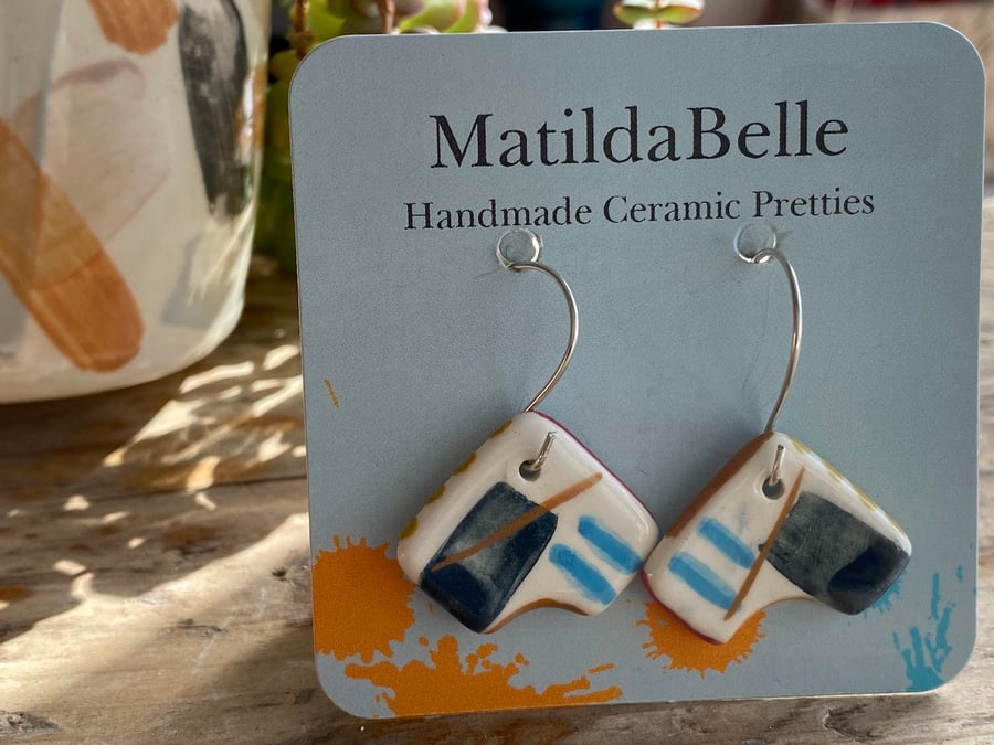 Handmade Ceramic Drop Earrings