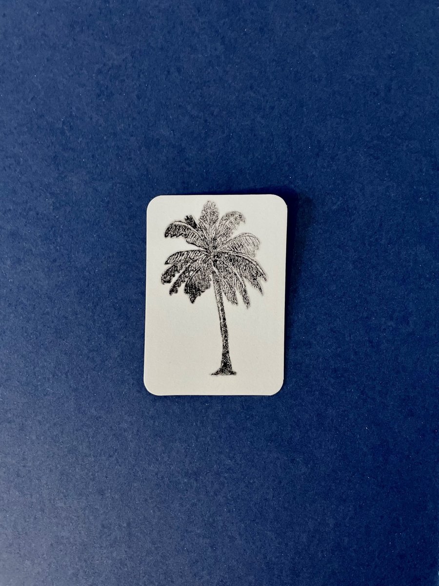 ACEO Mini Palm Tree Drypoint Print