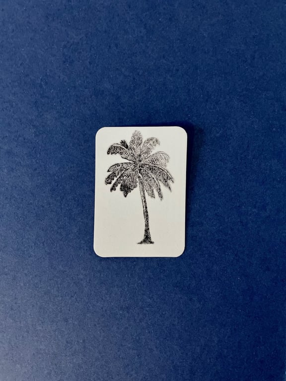 ACEO Mini Palm Tree Drypoint Print