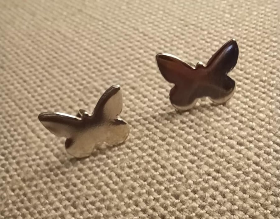 Silver Butterfly Studs