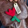 Happypotting 'Real Gardener' Handmade Tulip Keyring Gift Set - RED