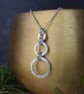 Sterling Silver Circle Necklace - Textured Open Circle Pendant