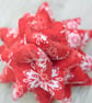 Red and White Fabric Christmas Tree Table Decoration with Snowflake design - Image 3